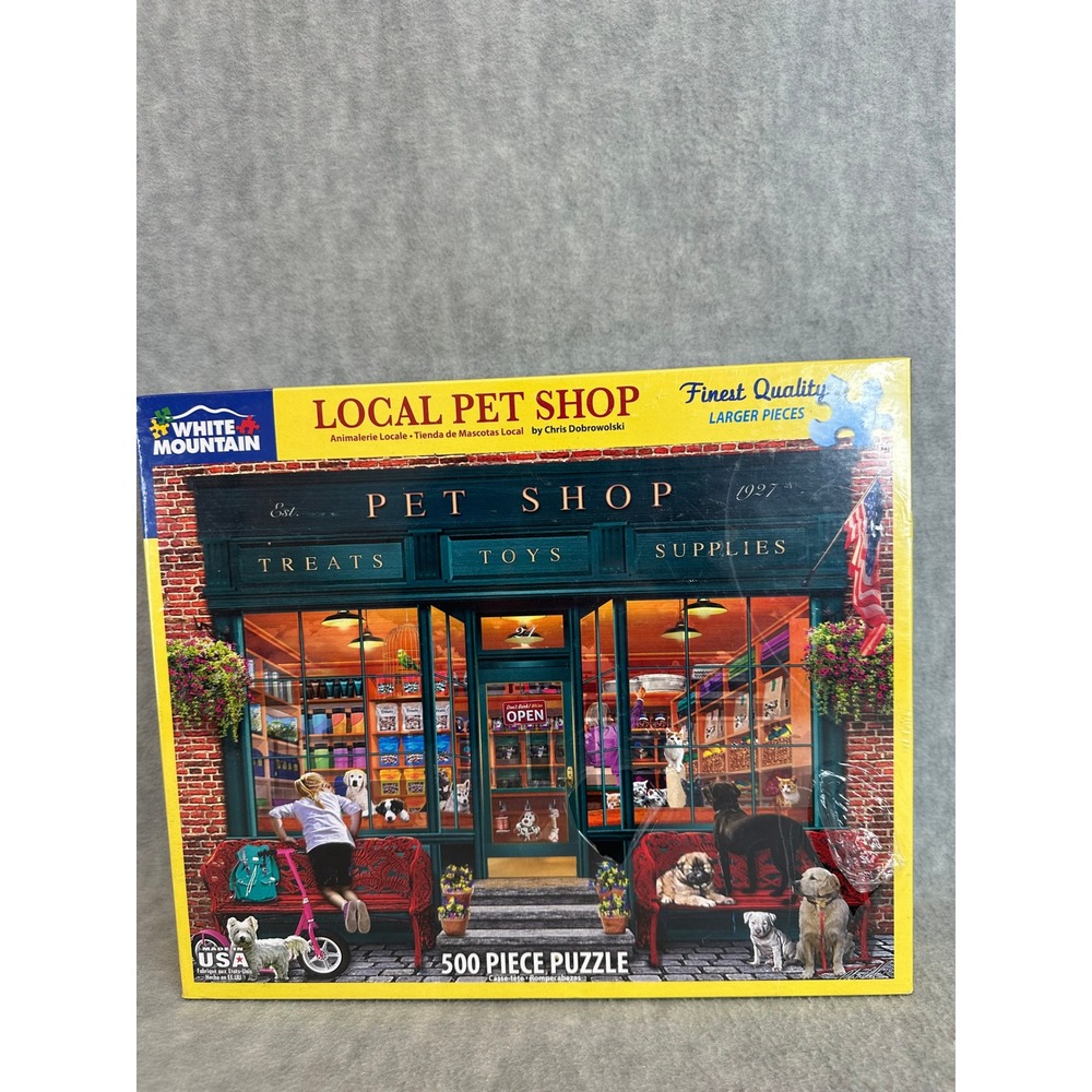 White Mountain Local Pet Shop 500 Piece Jigsaw Puzzle 18x24 Larger Pieces NEW